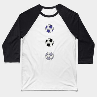 Drawing of three soccer balls in different colors Baseball T-Shirt